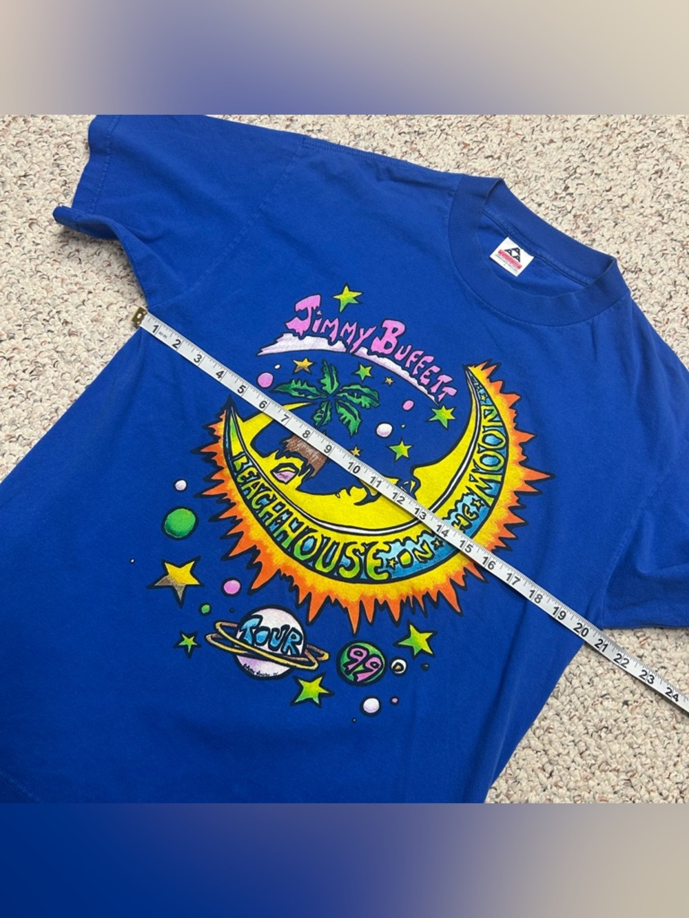 Jimmy Buffet Beach House And The Moon 1999 Tour Shirt Men’s L Blue Vintage 90s - Picture 5 of 9